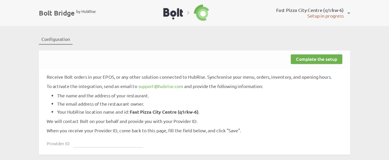 Bolt Bridge connection page