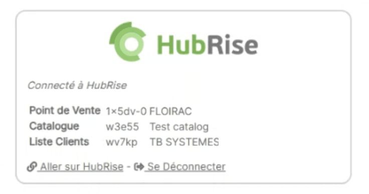 BWares, connecté à HubRise