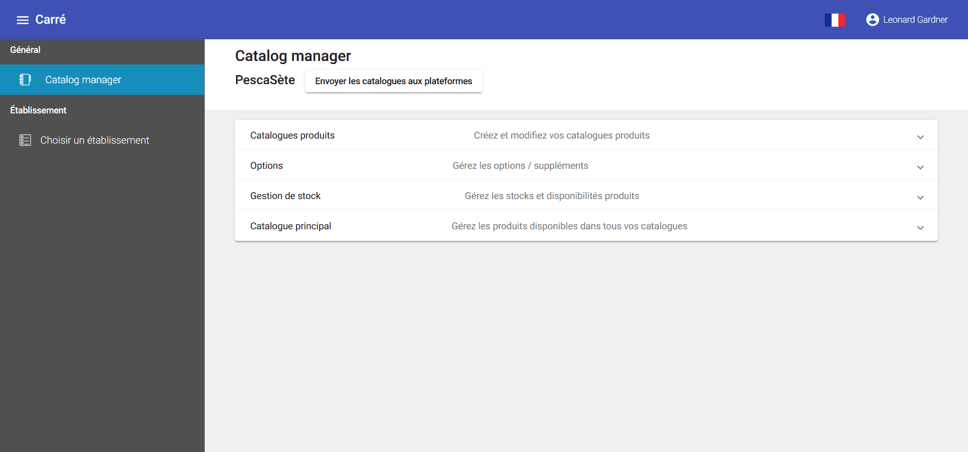 Associer les codes ref - Menu manager