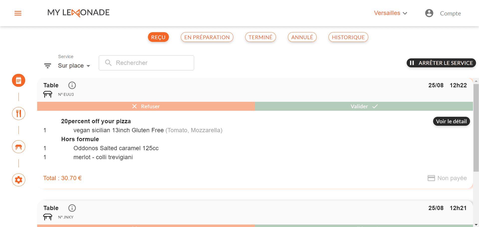 Commandes - Liste des commandes