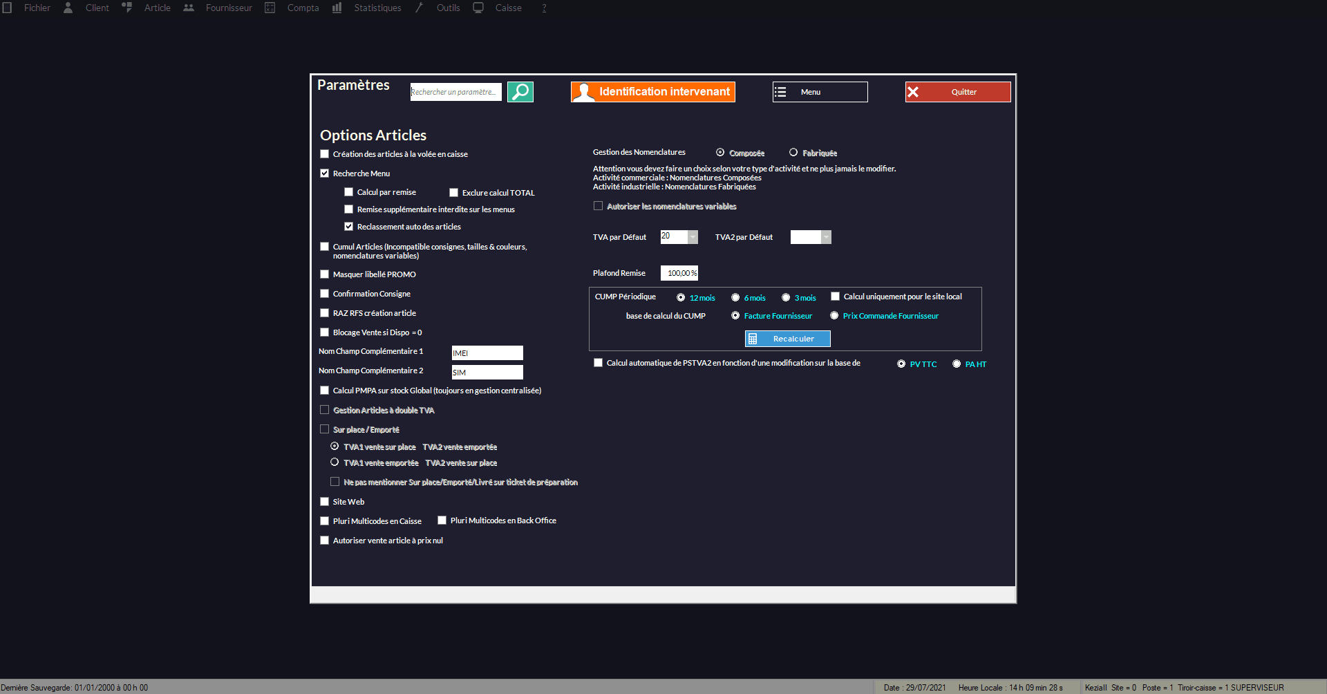 Associer les codes ref - Recherche menu