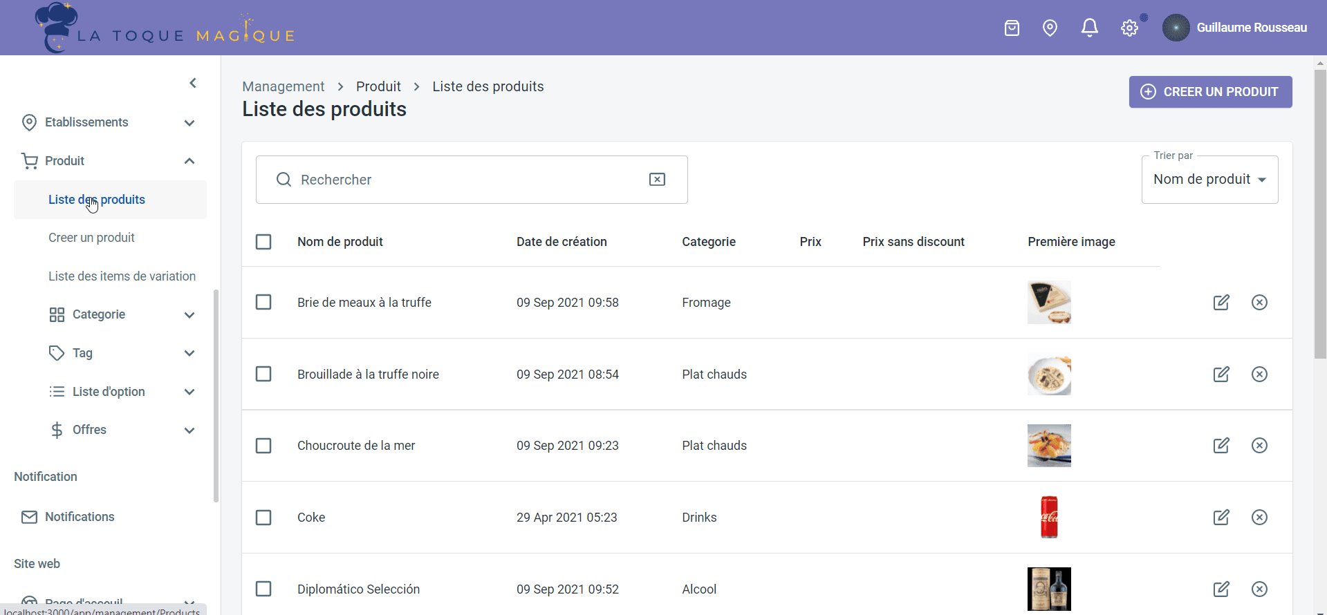 Associer les codes ref - Liste de produits