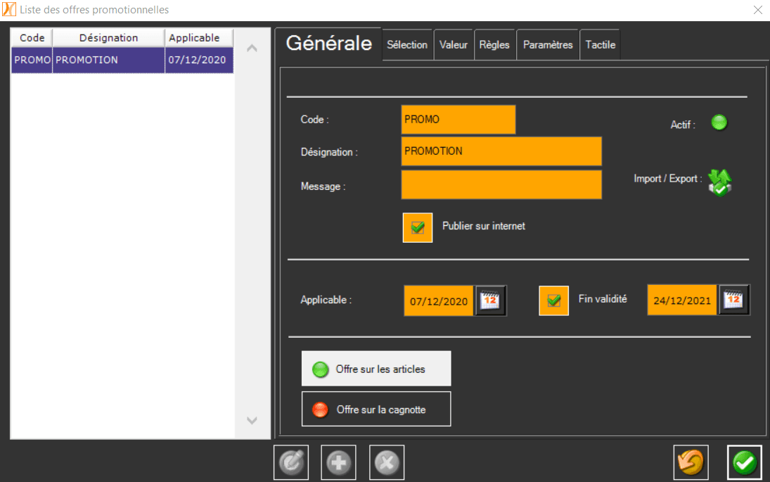 Codes ref - Remises