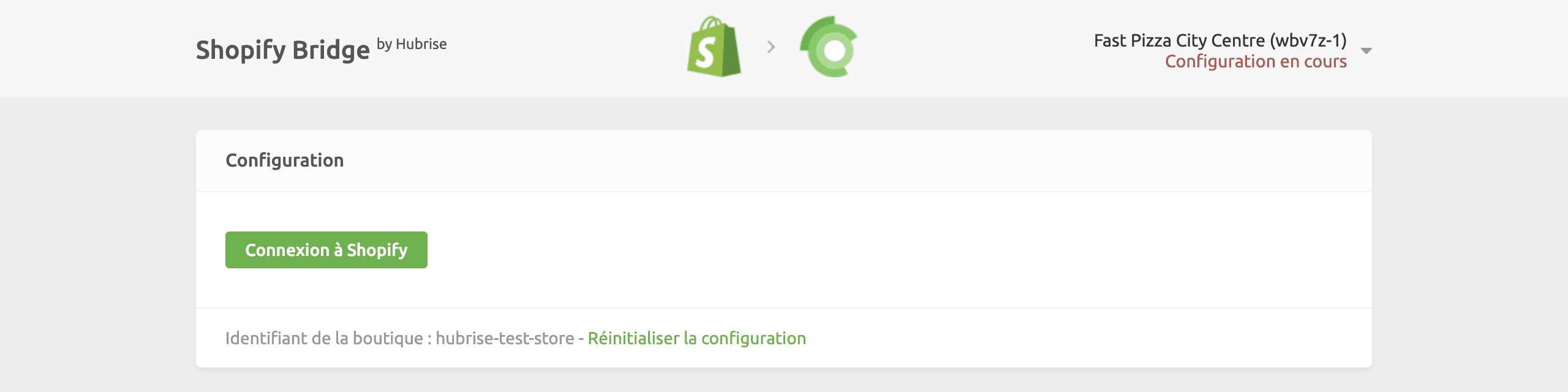 Connexion à Shopify
