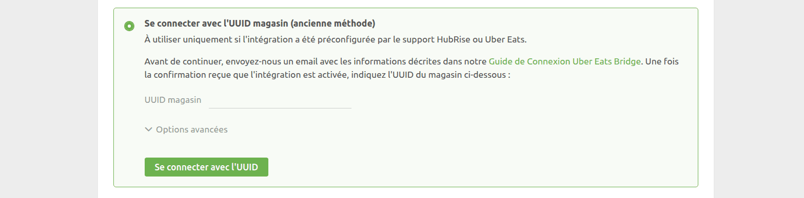 Ancienne méthode avec UUID du point de vente