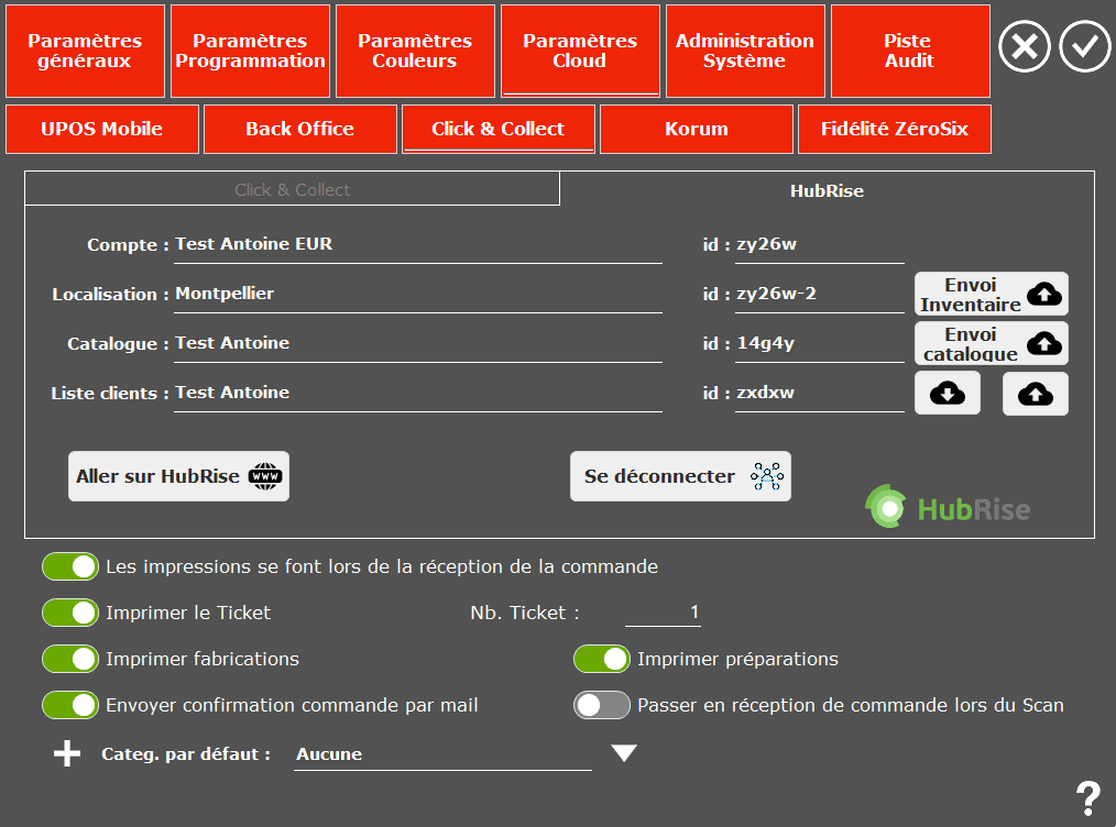 Exporter l'inventaire - Envoi Inventaire