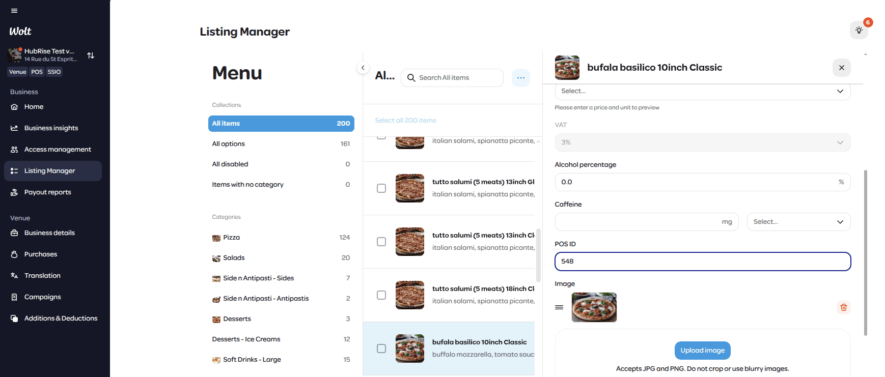 Product ref code in the Wolt Merchant Portal