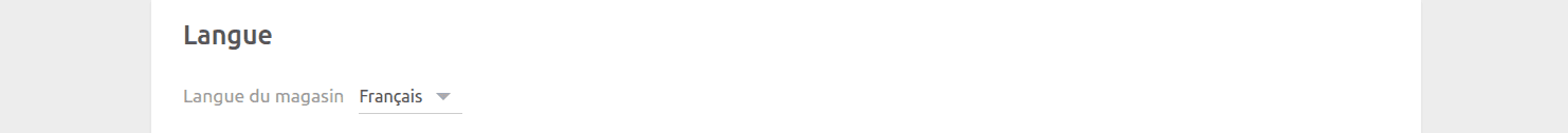 Page de configuration Wolt Bridge, section Langue