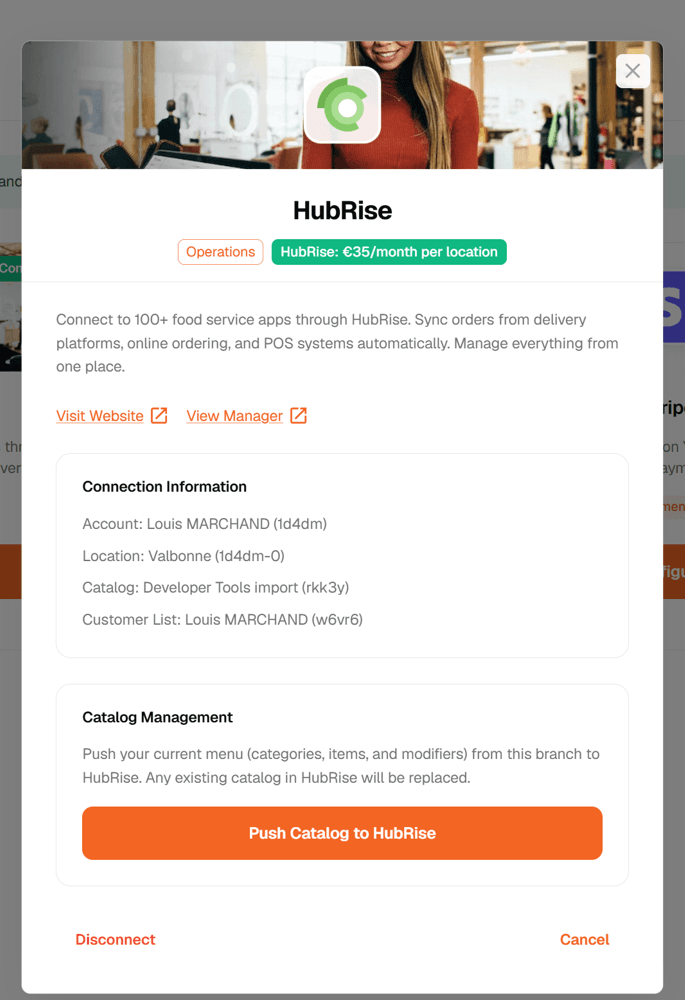 Yuze - Connecter HubRise