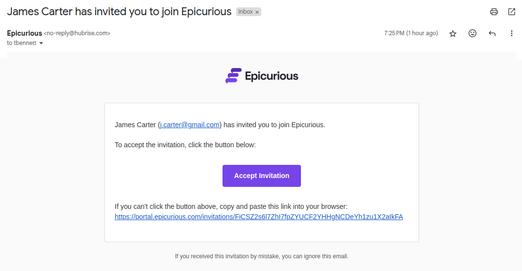 Invitation Email