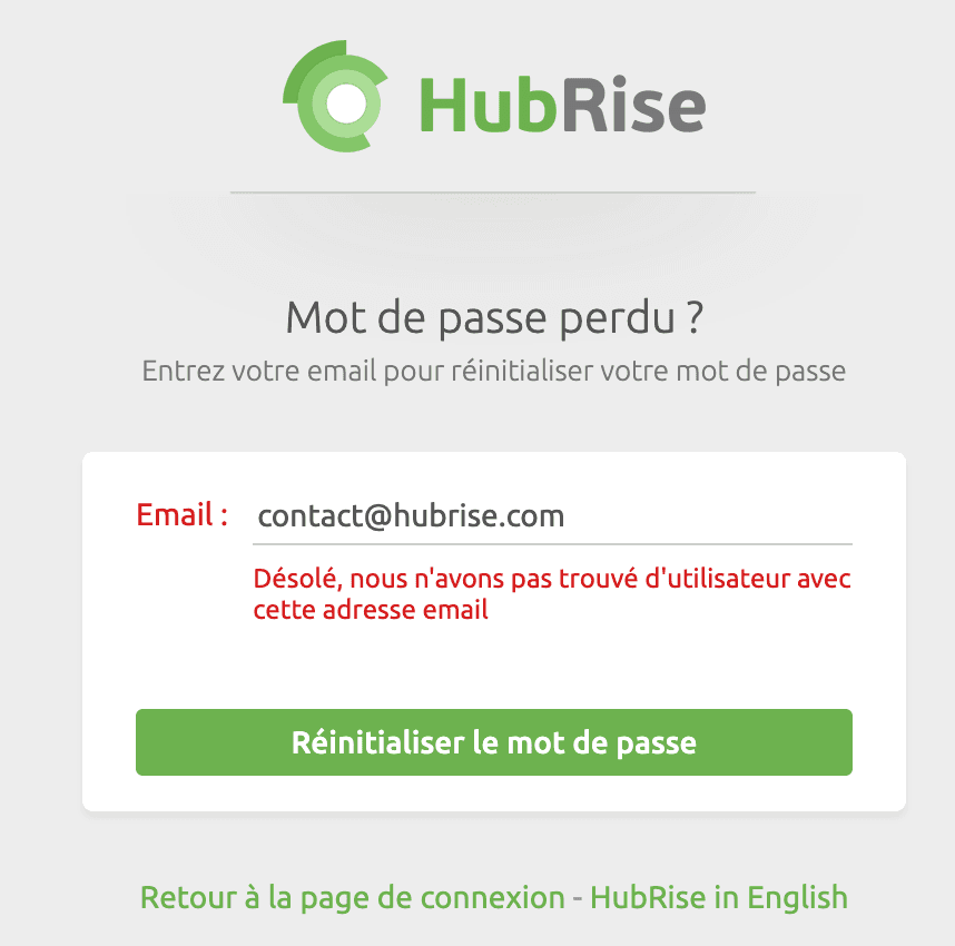 Écran d'utilisateur non vérifié