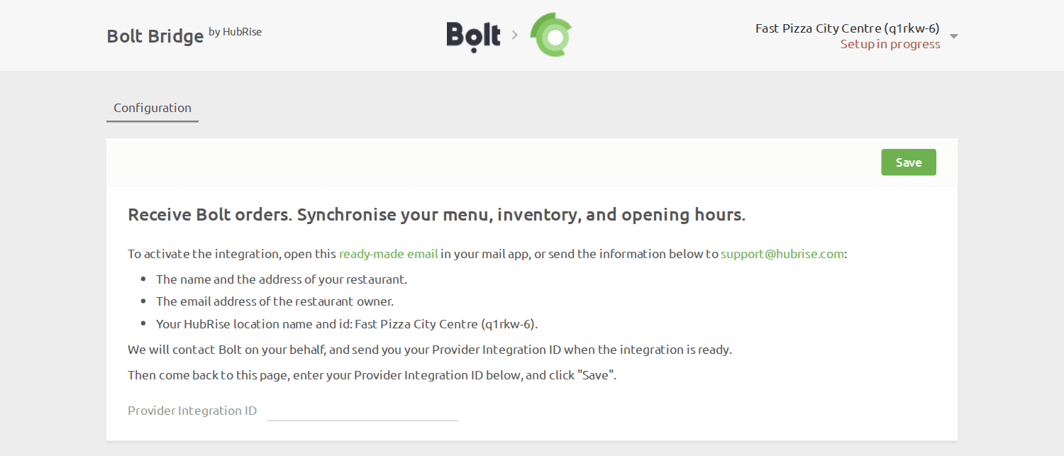 Bolt Bridge connection page