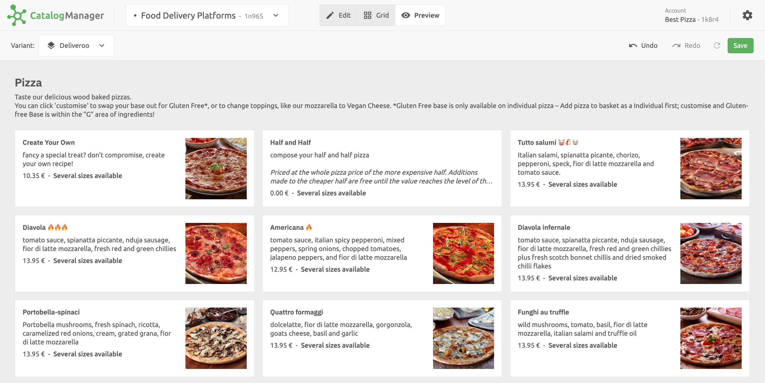 Catalog Manager Preview View