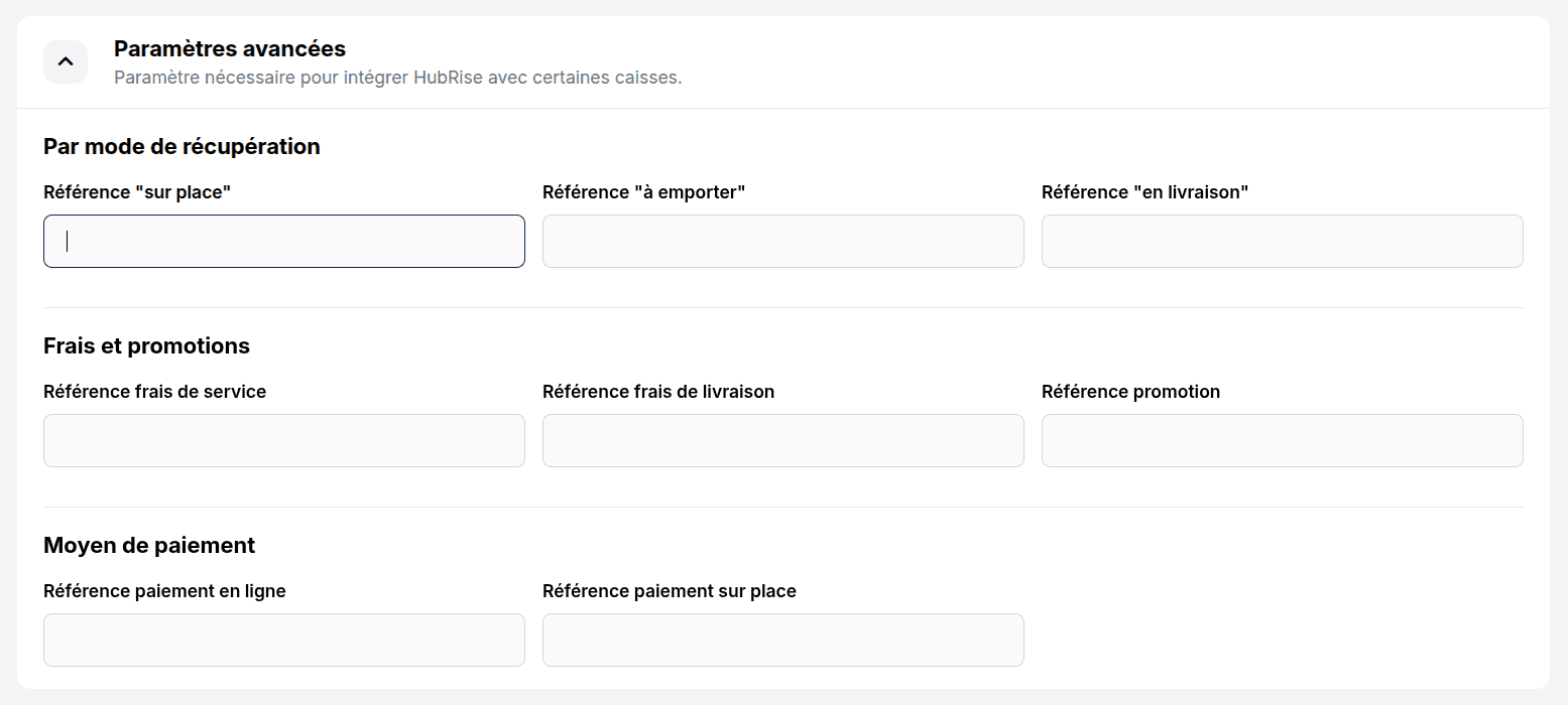 Paramètres avancés