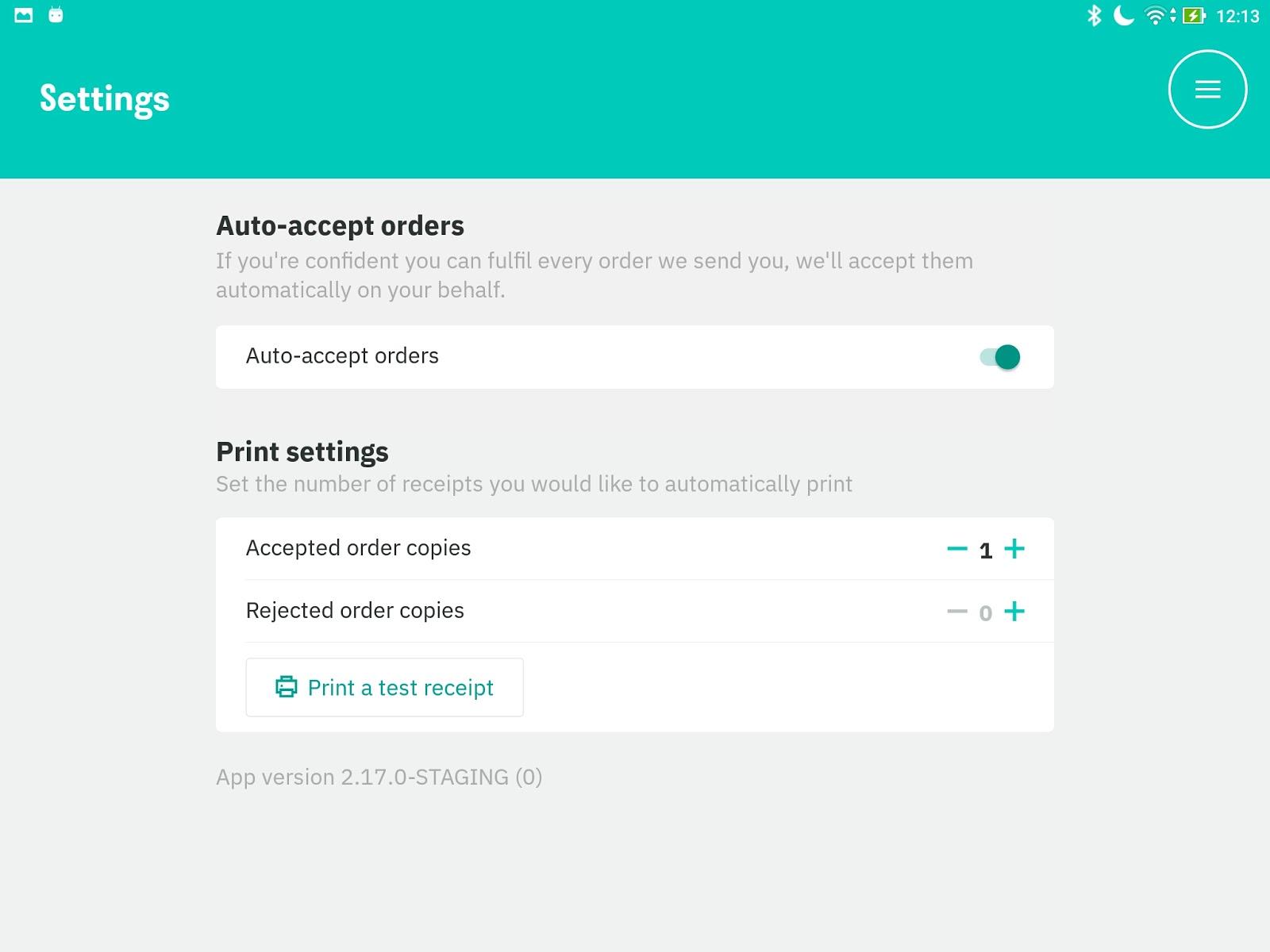 Turn on auto-accept on the Settings page in the tablet