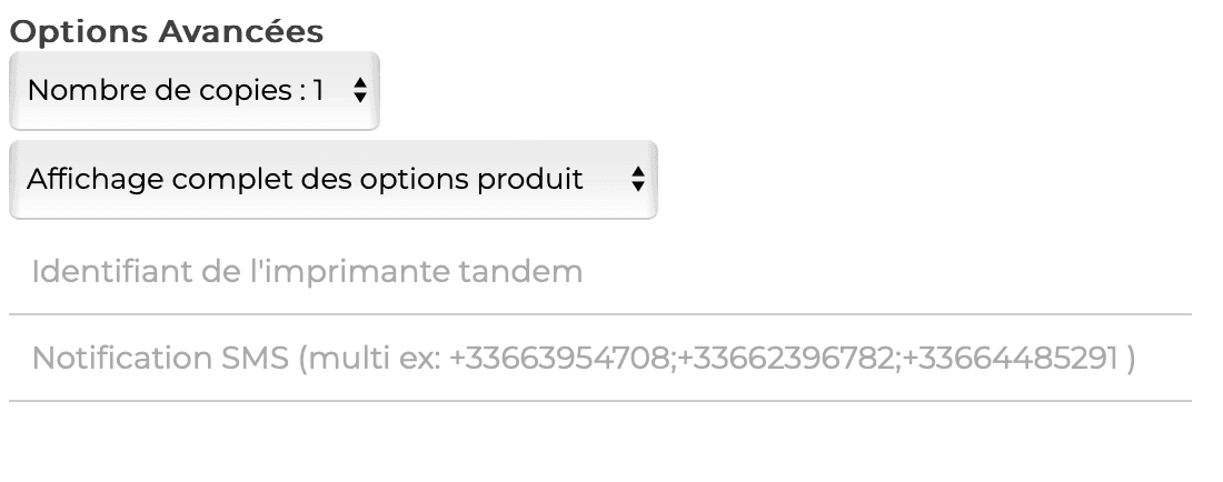Configuration - Paramètres d'impression