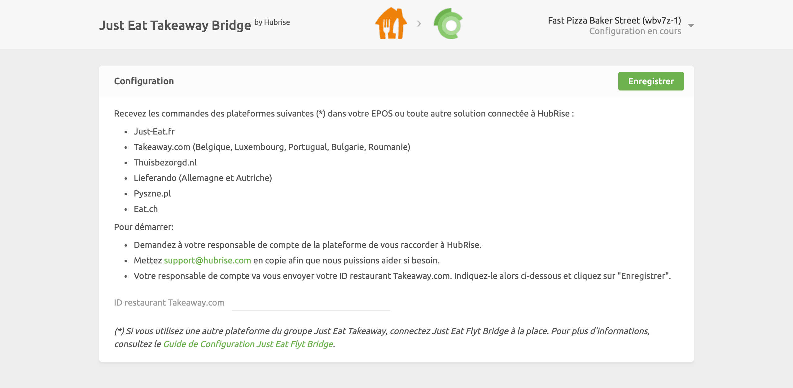 ID restaurant Just Eat Takeaway