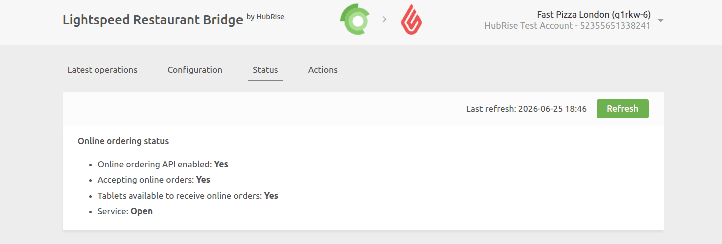 Status page