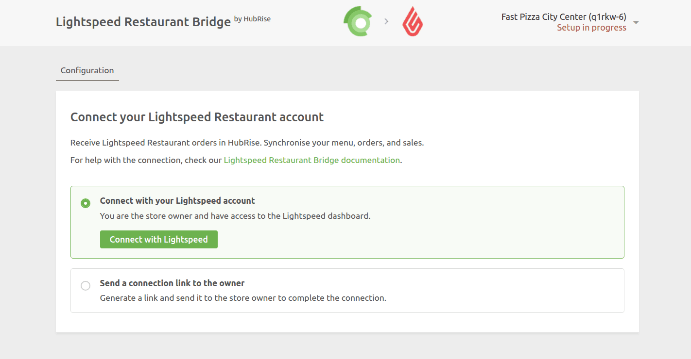 Connect with your Lightspeed account