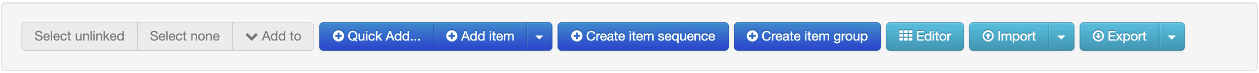 Export button in the items page of the Lightspeed back office