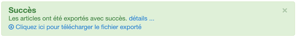 Télécharger le fichier CSV avec les articles