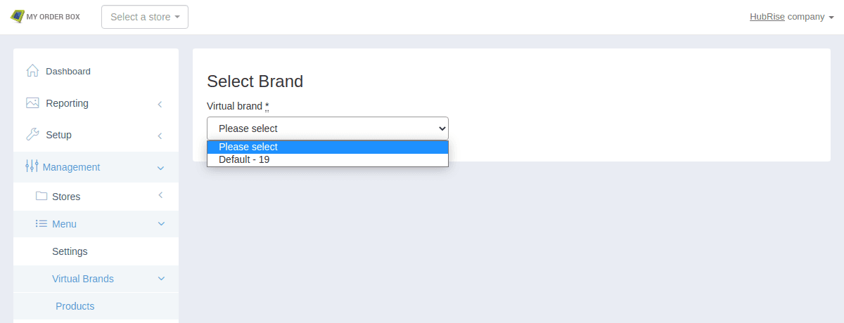 Finding virtual brand id in MyFoodFast back office