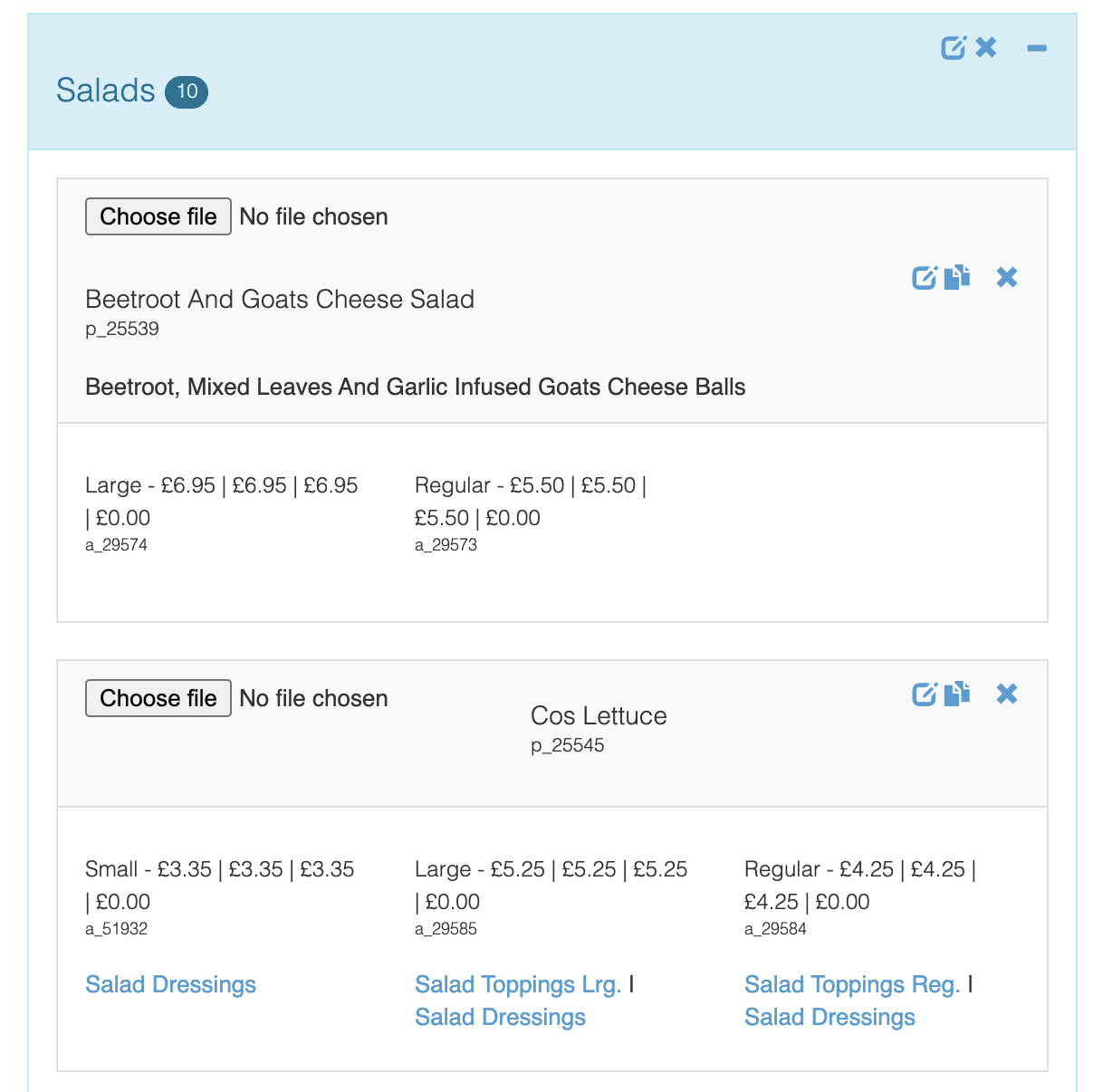 Finding product ref codes in MyFoodFast back office