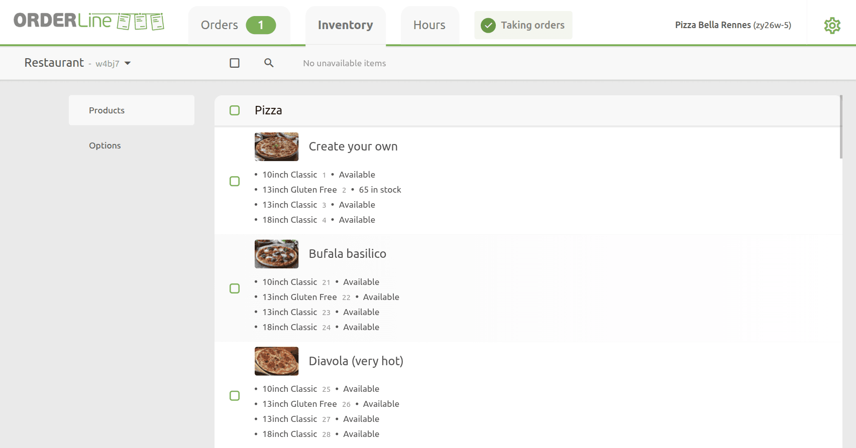 OrderLine Inventory Tab