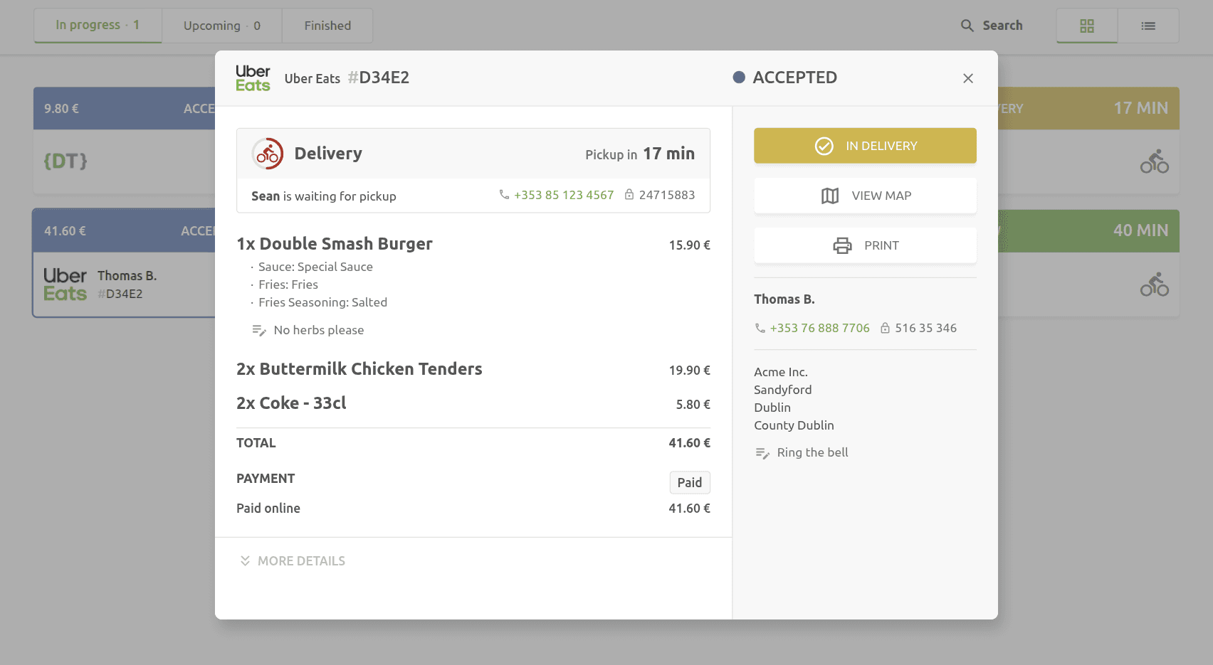 OrderLine Order Details