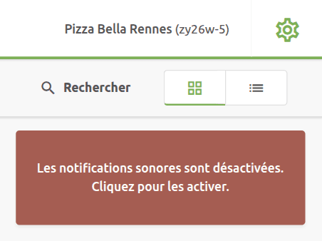 Popup de notification sonore