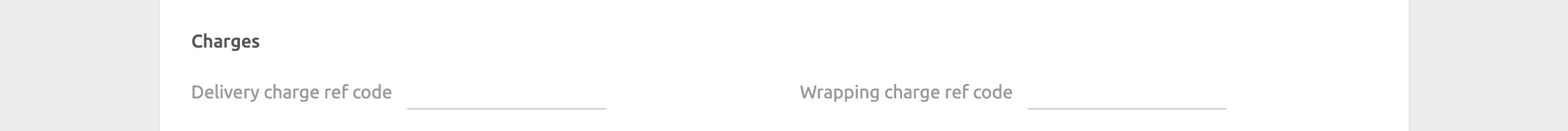 PrestaShop Bridge configuration page, charges