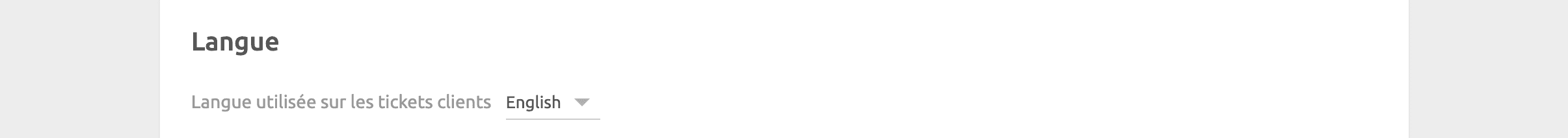 Page de configuration PrestaShop Bridge, Langue