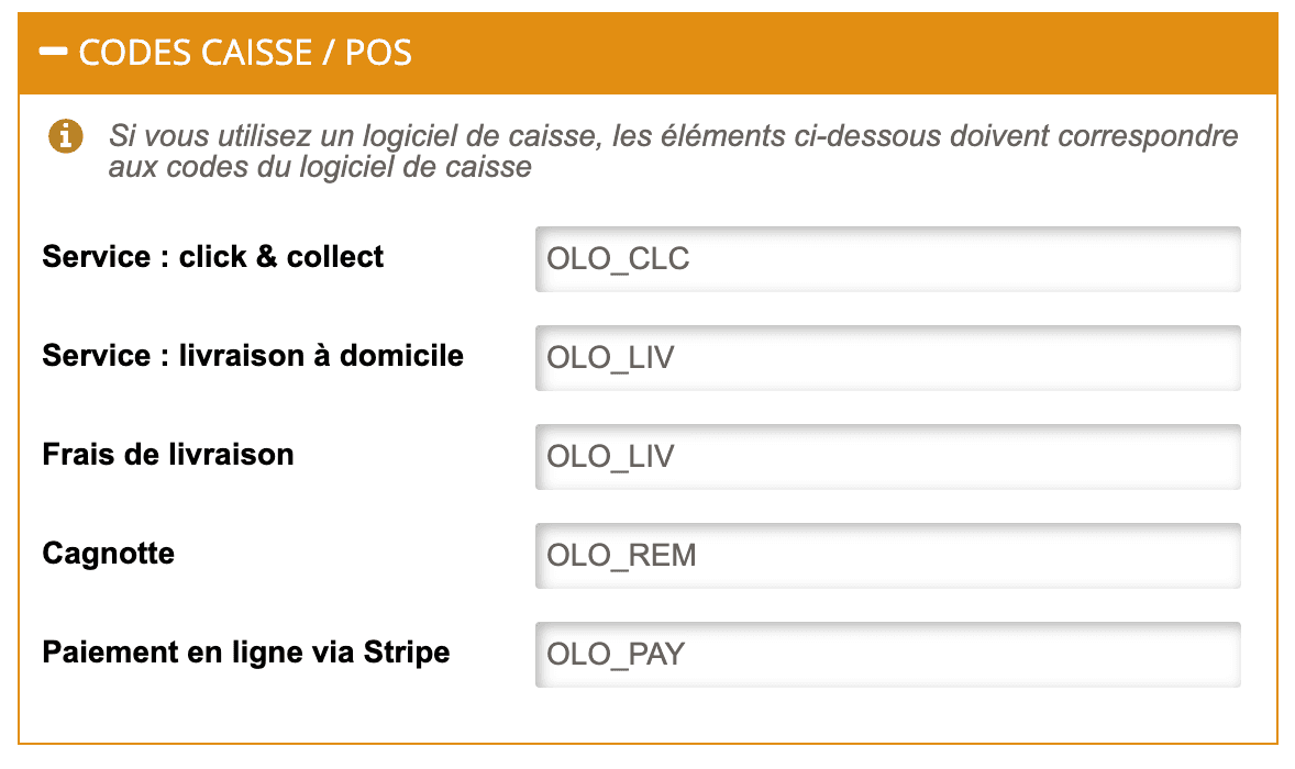 Associer les codes ref caisse dans Restaur'App