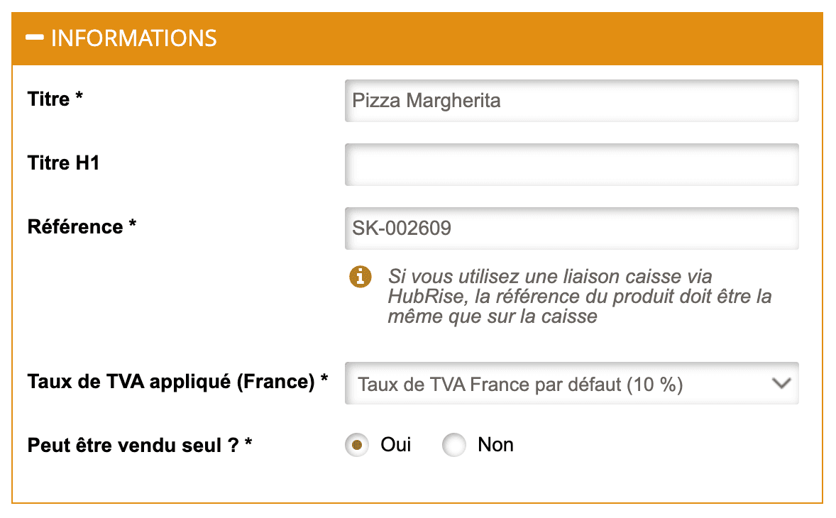Associer le code ref des articles dans Restaur'App