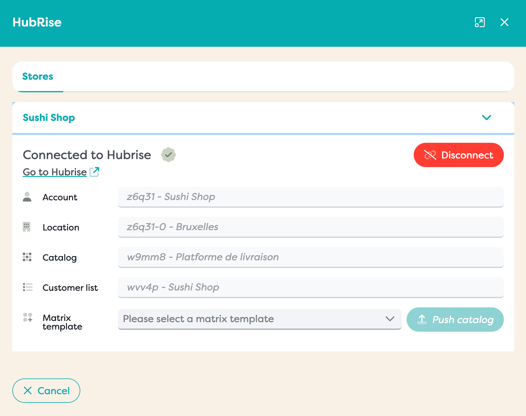 Restomax connection to HubRise