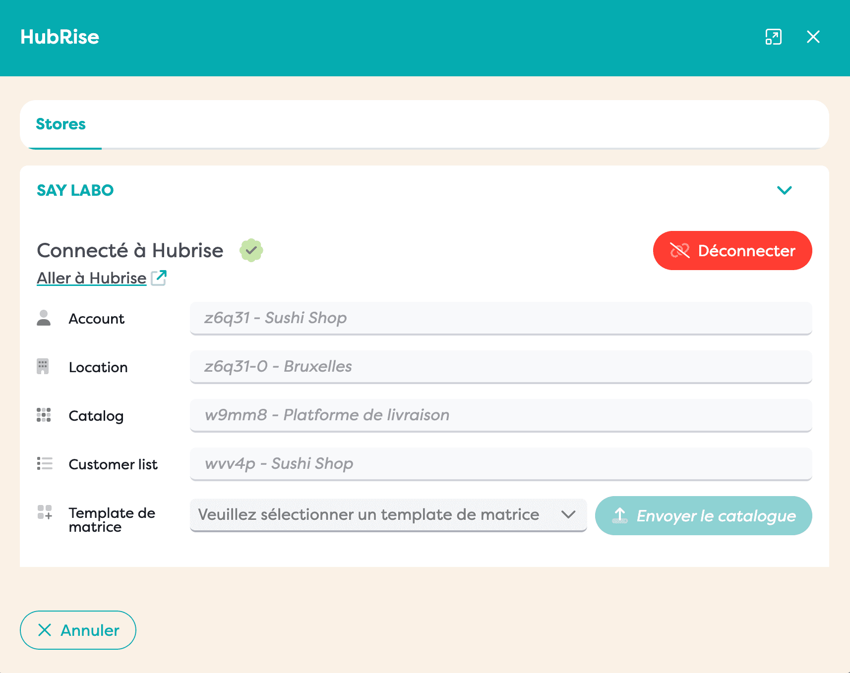 Connexion de Restomax à HubRise