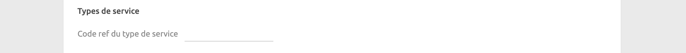 Page de configuration Shopify Bridge, Types de service