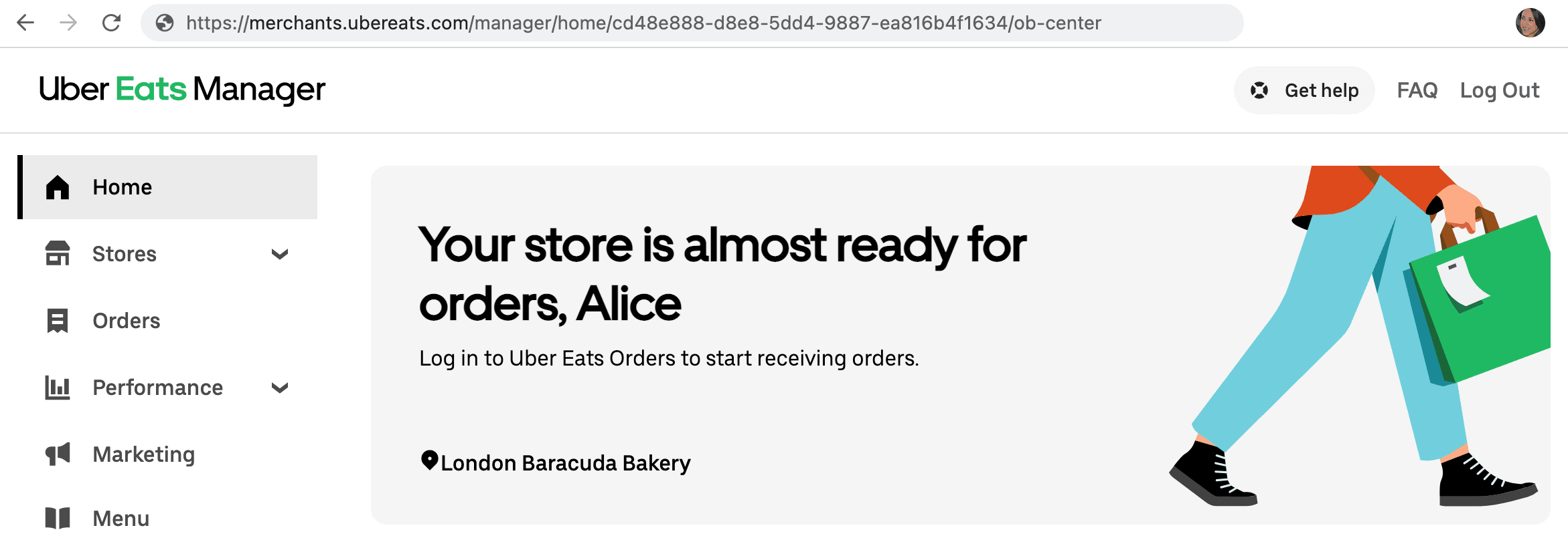 Uber Eats UUID in the URL of the Uber Eats back office