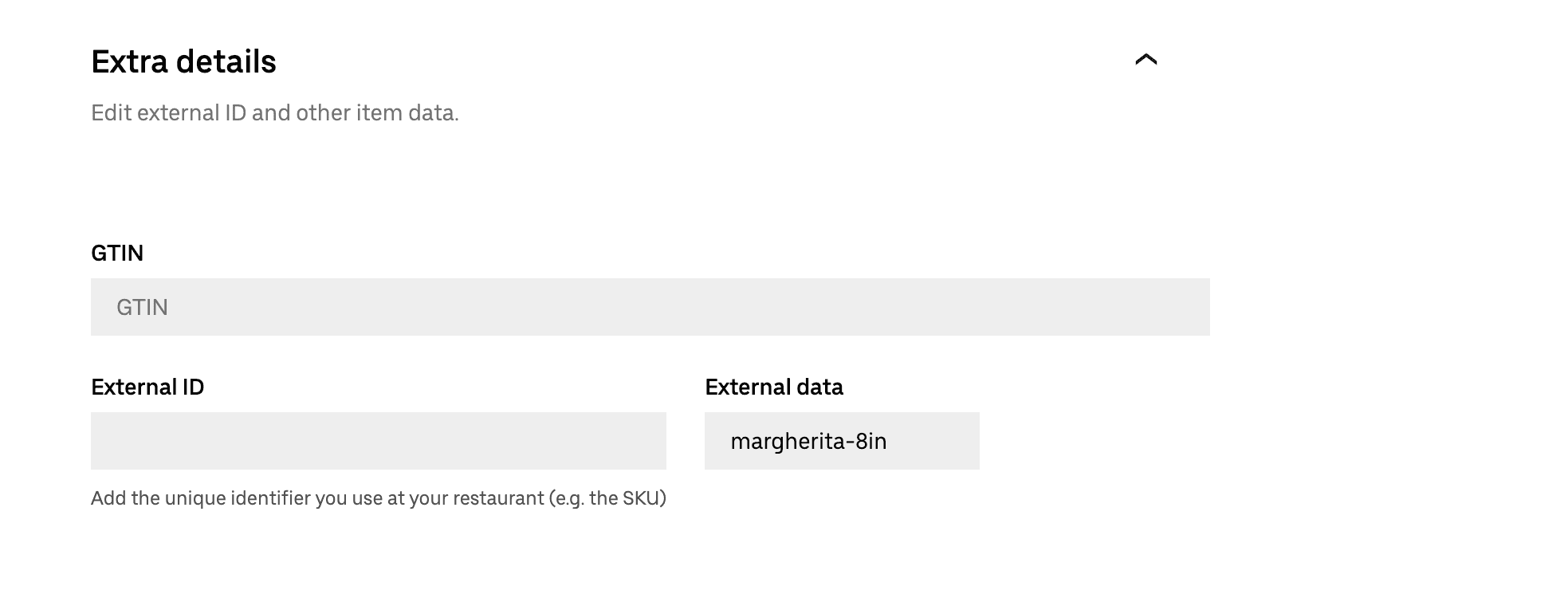 Ref code under extra details