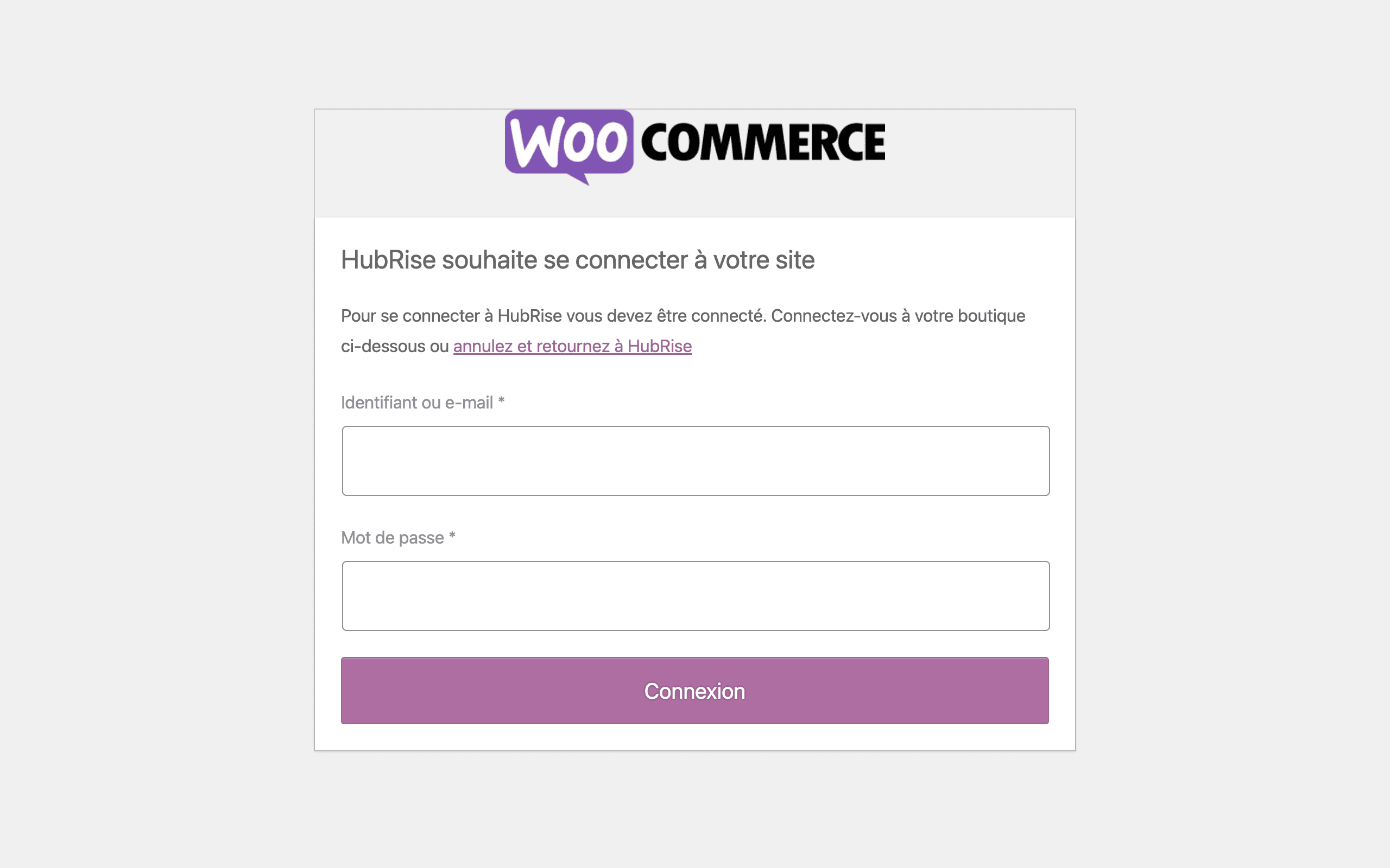 Page de connexion WooCommerce