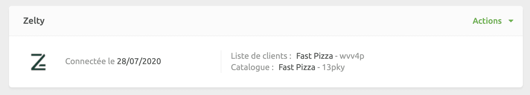 Connexion de Zelty à HubRise