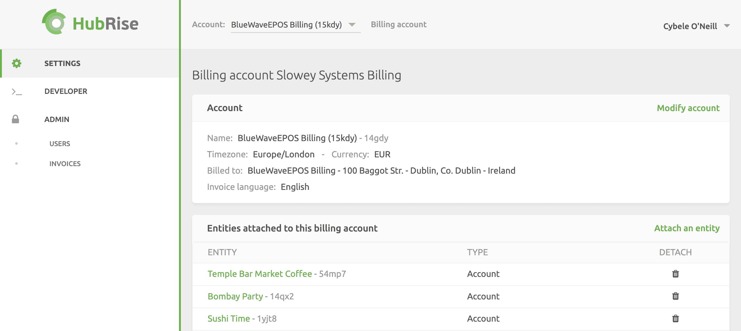 Billing Account Example